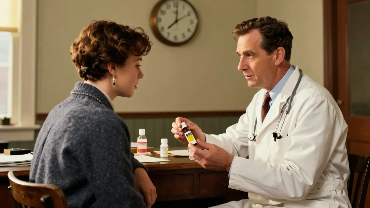 Doctor prescribing antiviral medication within 48 hours of flu symptoms