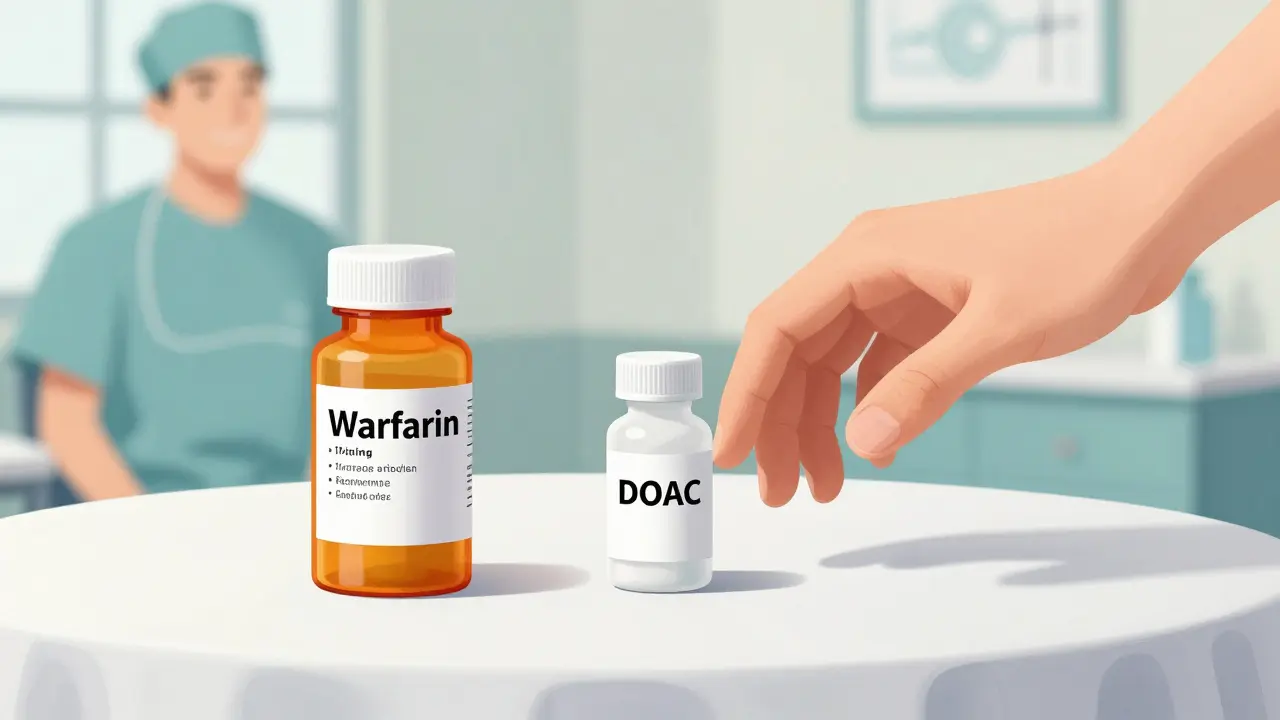 Hand choosing simple DOAC over complex warfarin