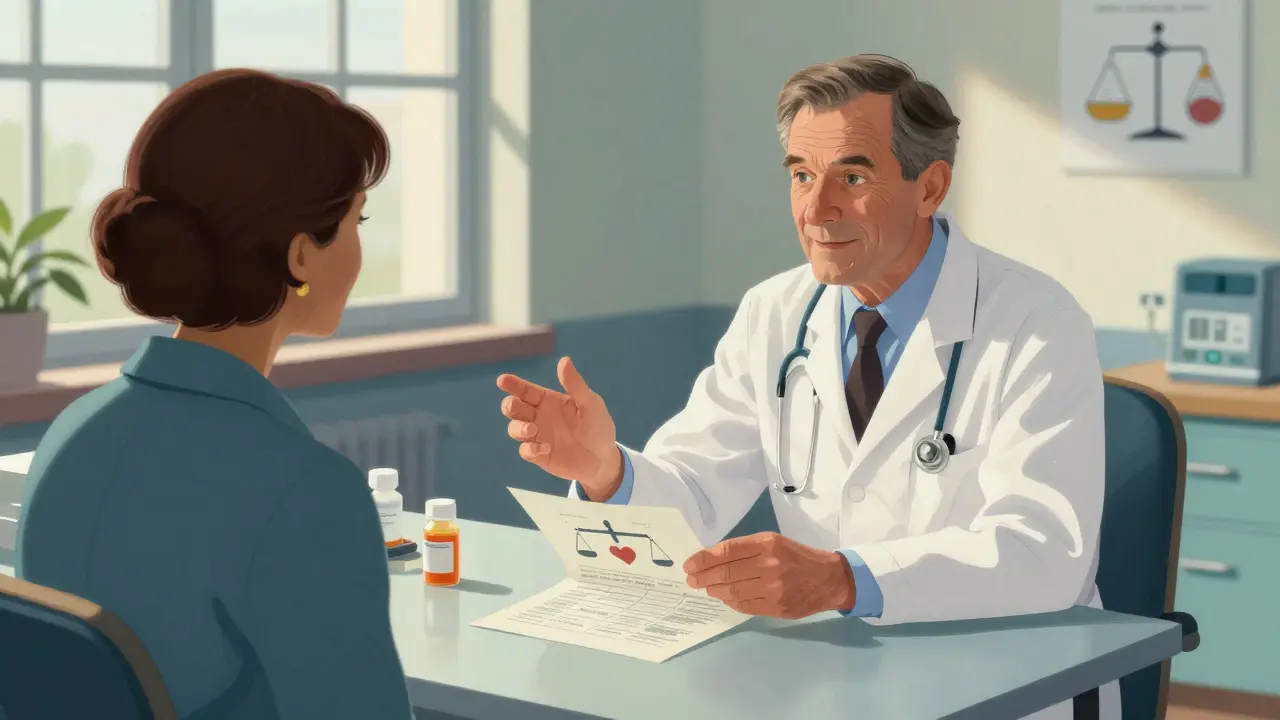 Doctor consulting with patient about medication safety