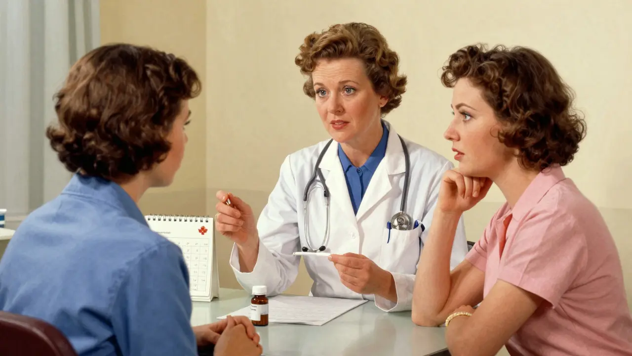 Doctor explaining taper plan to patient in office
